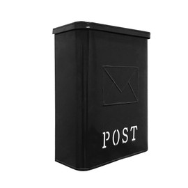 NACH Mailboxes for Outside Wall Mount, 9.5 x 4.72 x 14.96 inch, Black Mailbox, Covered Mailbox for Door - The Serena Mailbox