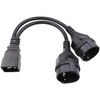 RIIEYOCA 2-in-1 Mains Adapter Cable for UPS Plug IEC 320