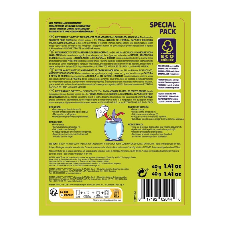 Mister Magic Refrigerator Odor Absorber – Fridge Deodorizer, Long Duration,