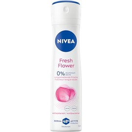 NIVEA Fresh Flower Deospray, Deo ohne Aluminium (ACH) mit sanfter Pflege, antibakterielles Deodorant mit 48h Schutz und einzigartiger INFINIFRESH Formel (150 ml)