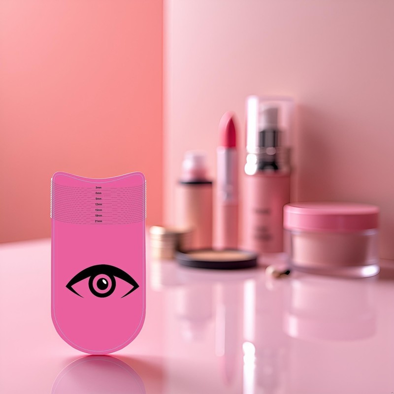 Pink Eyelash Ruler, Eyelash Stencils Ruler for Measure Eyelashes LengthEyebrow