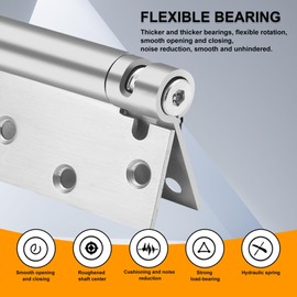 3" self Closing Door Hinges 201 Stainless Steel Heavy Duty Spring Hinges 3.5 Inch Spring Loaded Hinges with 5/8'' Radius Corners can Automatically Turn Off and Adjust Tension 2 Pack