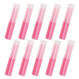 Mini Skater 10 Pcs 0.14oz Empty Flavored Lip Balm Container Tubes Non-Toxic Plastic Homemade Moisturizing Lip Stick with Caps Bulk Fit for Girls Women Adult DIY Making Supplies (Red)