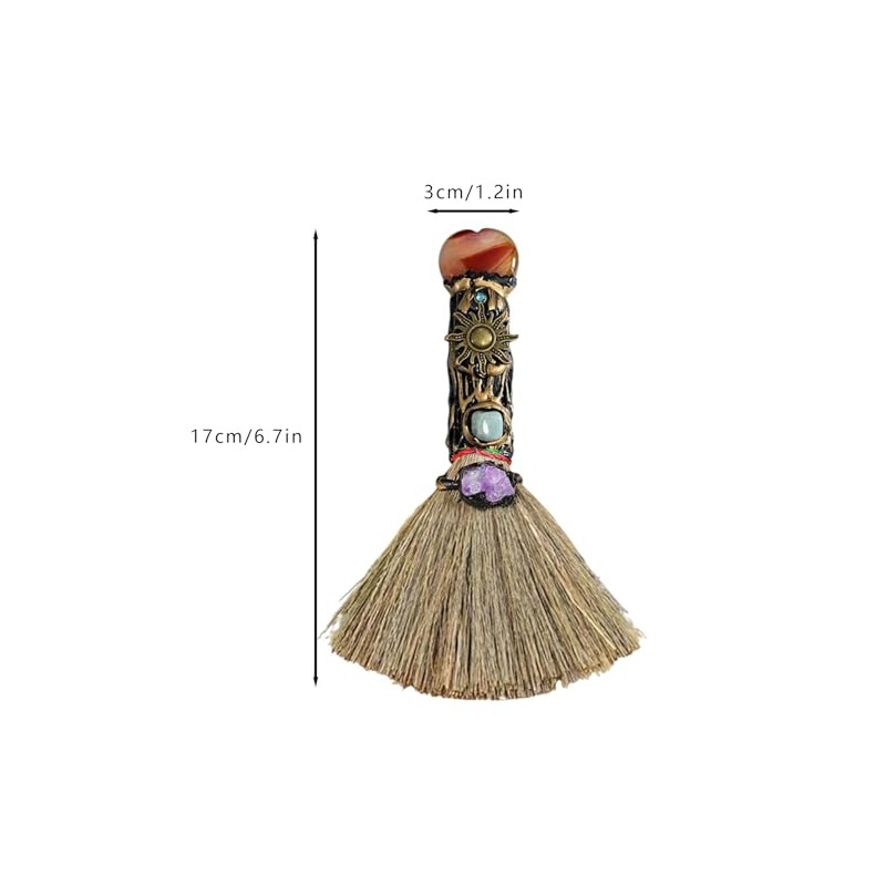 Xuoxeji Xuoxeji Crystal Witch Wiccan Altar Broom,Witchcraft Witches Pagan Altar