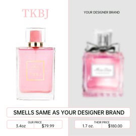 TKBJ Miss Blooming Bouquet Eau de Toilette for Women, Floral Fruity Perfume with Peony & Musk - Inspired by Dioor, 3.4 oz / 100ml, Elegant & Long-Lasting Fragrance