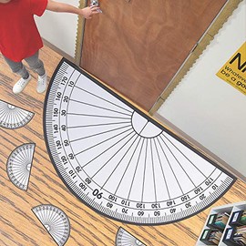 Fun Express Giant Protractor Cling & Class Set - 42 Pieces - Educational and Learning Activities for Kids