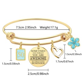 50th Birthday Gifts for Women Charm Gold Birthday Bracelets Reminder Gifts for 5