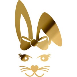 Decal Stickers of Easter Bunny (Metallic Gold) (Set of 2) Premium Waterproof Vinyl Decal Stickers for Laptop Phone Accessory Helmet Car Window Mug Tuber Cup Door Wall Decoration - ANDsticd51644GO