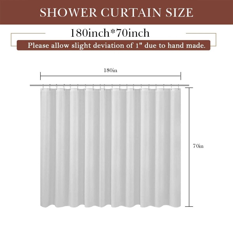 zokyer Clawfoot Tub Shower Curtain All Wrap Around 180x70 Inch