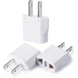 NoBrand 3 Pack EU to US Plug Adapter - European to American Plug Adapter
