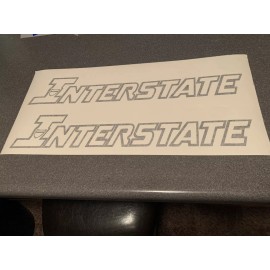 Aftermarket Interstate Trailer Decal Sticker Kit 24”  (Set of 2) Black Replacement Decals