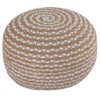 Dekorist Round Ottoman Pouf Footstool Jute Pouffe Stool Seat Cushion
