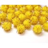 Pack of 100 Plush Pompoms with Gold Glitter, Round Pompom,