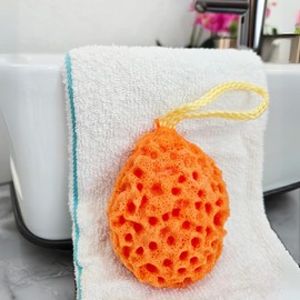 Esponja de baño suave para bebé, niños y adultos, forma de panal de abeja, natural, sin latex, para ducha. Limpieza corporal, SPA, material duradero, espuma abudante, cuidado de la piel.