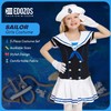 Edozos Children's Sailor Girls Fancy Dress Costume Set Hat +