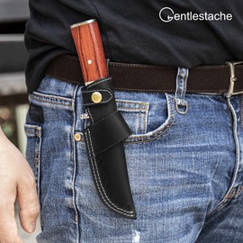Gentlestache belt Knife Sheath, Knife Holster, Horizontal Knife Sheath for belt EDC Knife Holster belt, Compact Draw Knife Holster Black