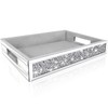 Wocred Mirror Perfume Tray fits Dresser Bedroom,Crushed Diamond Bathroom Tray