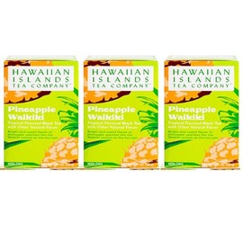 Hawaiian Islands Tea Company Pineapple Waikiki Black Tea, All Natural - 60 Teabags (3 Boxes)