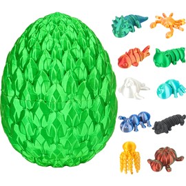 LUKIXTE 3D Printed Mystery Egg, 10 Pack Realistic Mini Animal, 3D Printed Articulating Figurines, Relief Anxiety, Home and Office Decorate