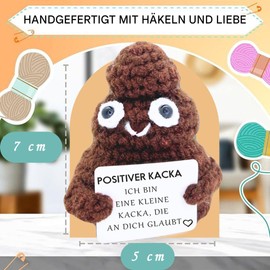 Funny Gift for Women & Men - Positive Plush Toy, Perfect for Birthday, Christmas, Secret Santa & Decoration at Home or Office (Positive German Kacka)