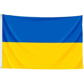 SHATCHI Large Ukraine Ukrainian National Country 5'x3' (150x90cm) Flag with Eyelets Sporting Events Home Office Poster Banner Decorations For Football Worldcup,112430