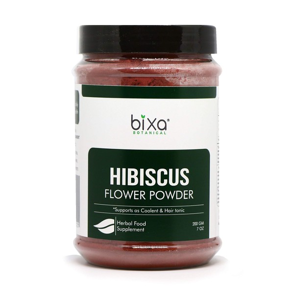 Hibiscus Powder (Hibiscus Rosa Sinensis) – 200g (7 Oz), Natural Coolant and Refrigerant | Internally Useful for Skin Problem & Blood Purifier | Externally Useful As Hair Tonic