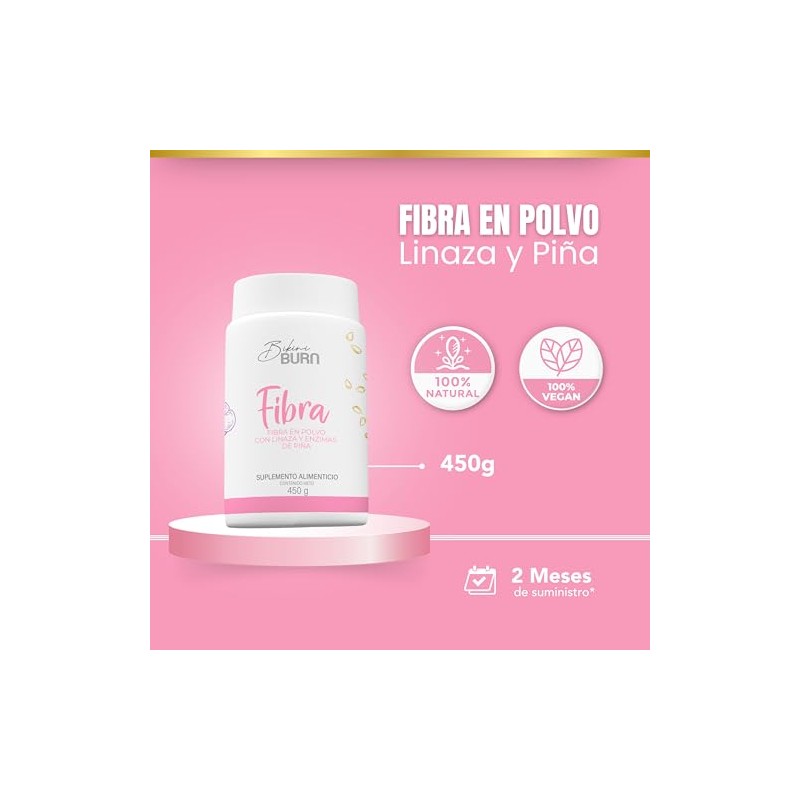 Fibra Soluble en Polvo, Linaza, Nopal, Enzimas. 450 g