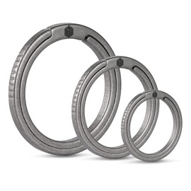 KeyUnity Flat key rings made of titanium key ring for key carabiner (there are many variants, the number of key rings depends on the main picture), Ka02 (1l+1m+1s)