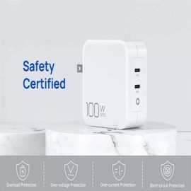 Universel Fast Charging USB-C 100W 2 Ports GaN PD For MacBook Pro/Air Galaxy Wall Charger
