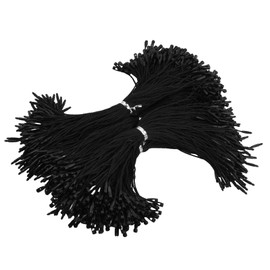 Pack of 1000 Hanging Labels String, Clothing Hang Tag String, Clothing Tag Rope, String Price Lock Tags with Snap Closure for Jewellery Luggage Accessories Brand Sign, 19.5 cm (Black)