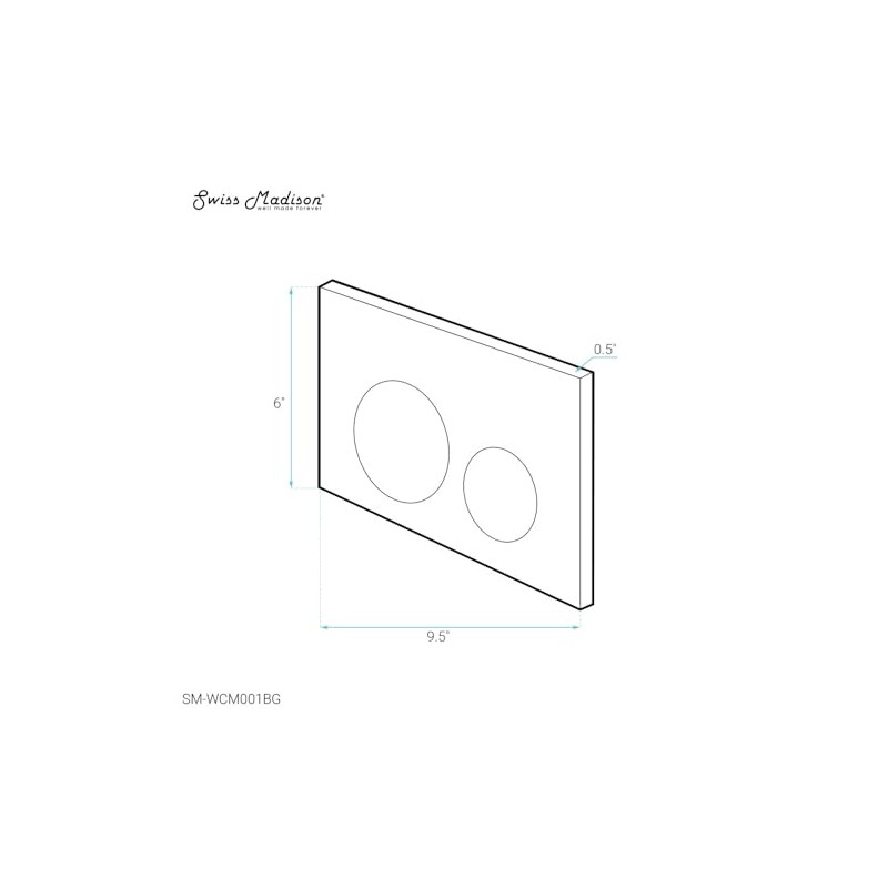Wall Mount Dual Flush Metal Actuator plate in Matte Gold