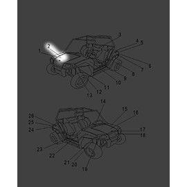 Polaris RZR Hood Decal, 170 EFI, Top, Right, Blue, Genuine OEM Part 7181570, Qty 1