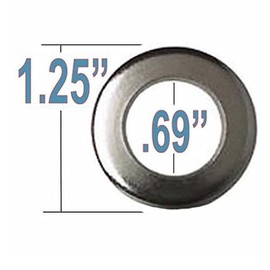 Cragar SS Mag Center Washer Chrome OD 1.25" Pack of 20 with Wheel Side Letter Stamp