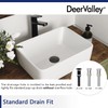 Rectangle Vessel Sink, Deervalley DV-1V0048 Liberty 16" x 12'' White