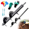 QeeHeng Garden Bulb Auger Drill Bit, 2 Pcs Garden Auger