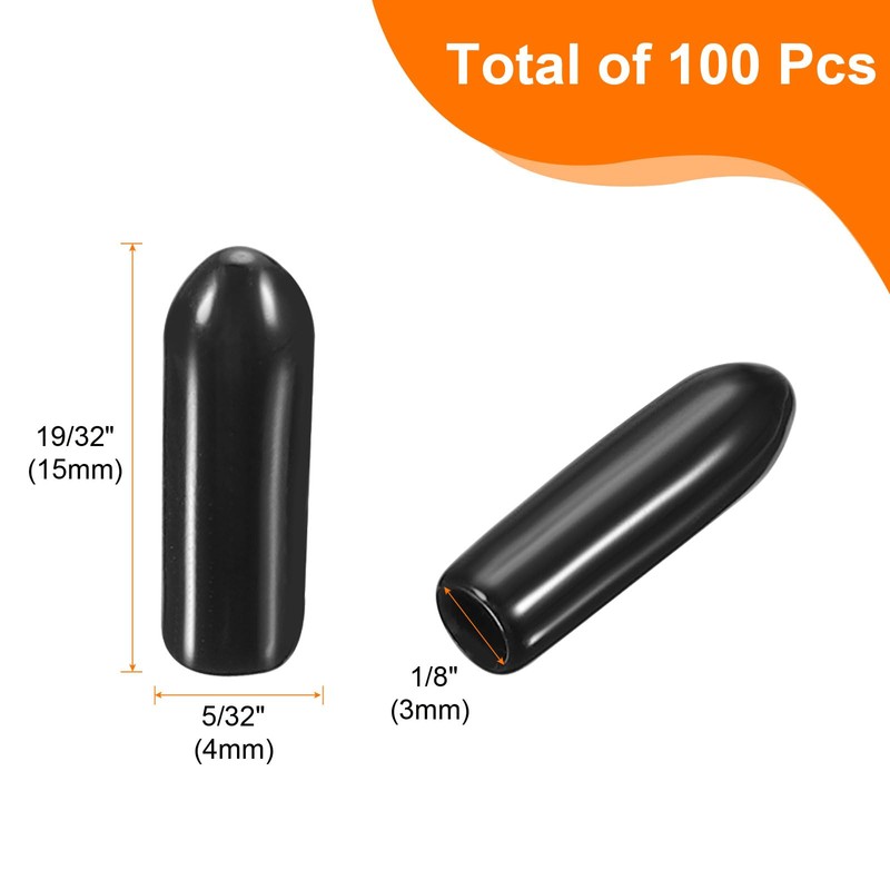 uxcell 100pcs Pegboard Hooks Protector Rubber End Caps, Peg Board