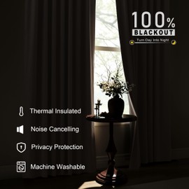 SPWIY 100% Blackout Linen Curtains 96 Inches Long for Bedroom Living Room Cream Natural Thermal Boho Farmhouse Black Out Drapes Back Tab Light Blocking Window Curtain Beige Nursery Set of 2, 52x96