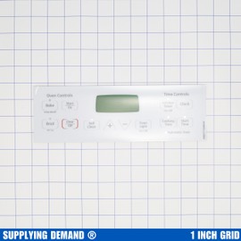 Supplying Demand WB27T11006 Electric Range Oven Stove White Faceplate Graphics Overlay Replacement