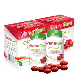 Duo Pack GranaGard Omega 5 30 cáps. con Nanotecnología. Cápsulas de aceite de semilla de granada. Antioxidante natural potenciado por la nanotecnologí