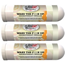 Wilder Essentials 3 Pack of Wake The F Up Aromatherapy Nasal Inhalers Made with 100% Natural, Premium Grade Essential Oils to Help Keep You Awake and Energized, Natural Alternative to Caffeine