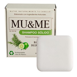 MUYME | Shampoo Sólido Romero & Bergamota 140 gr | Crecimiento y Control Caída| Con Acondicionador 2 en 1