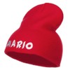 Mario Letter Embroidered Short Beanie - Red OSFM