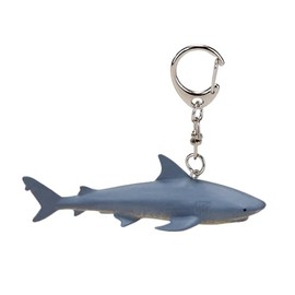 Mojo 387607 Great White Shark Animal Figure Keychain, gray
