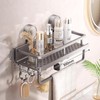 Aluminum Bathroom Suction Cup Storage Rack Wall-Mounted No-Drill Towel Rack