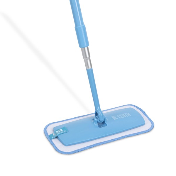 E-Cloth Mini Deep Clean Mop, Microfibre Mop for Floor Cleaning, Great for Hardwood, Laminate, Tile and Stone Flooring, Washable and Reusable, Blue & Silver, 1 Pack