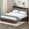 LUCKLIFE Bed Frame with 2-Tier Storage Headboard,Platform Beds with Drawers,Built