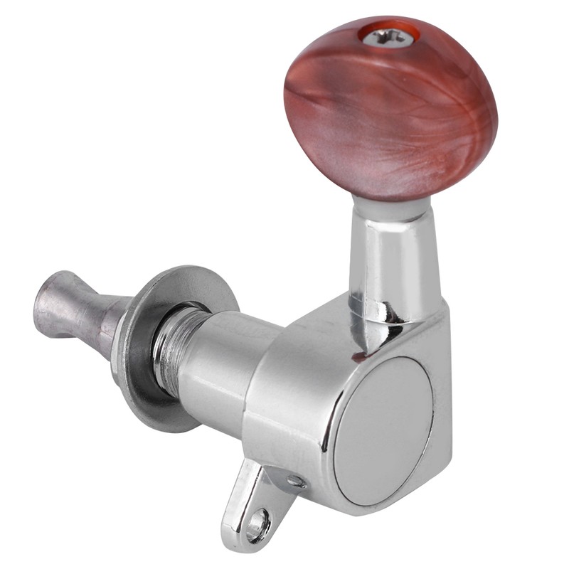 Tuner Pegs Tuning Machine Heads Button Silver Wooden Folk Guitar