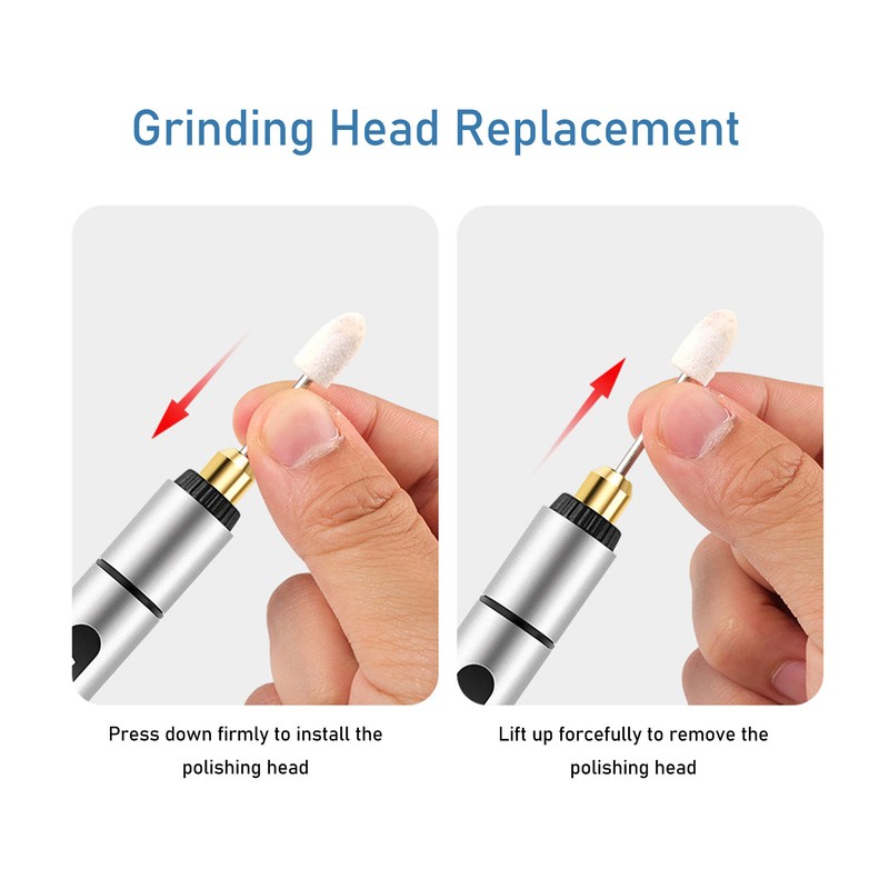 Mini Grinder Pen Rechargeable CW CCW 3 Speeds Electric Rotary