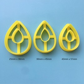 Set of 3 Tear Drop Donut Polymer Clay Cutters