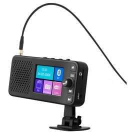 DAB/DAB+ Digital Car Radio Adapter with 2.4 Inch LCD Display Bluetooth FM Transmitter Handsfree Call DAB Radio for Car Support MP3 Player Music Receiver with TF Card/AUX Output/Type-C, DAB Antenna